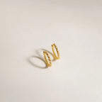 Diamond Twisted Hoops Silver 18K Gold Plated