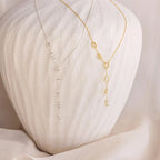 Lariat Name Necklace Silver 18K Gold Plated