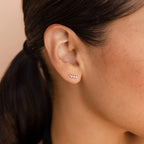 Tiny Diamond Climbers  Silver 18K Gold Plated