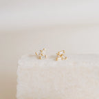 Glacier Diamond Studs Silver 18K Gold Plated