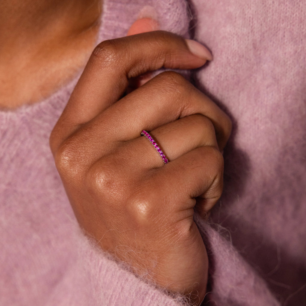 Endless Eternity Ruby Ring Silver 18K Gold Plated
