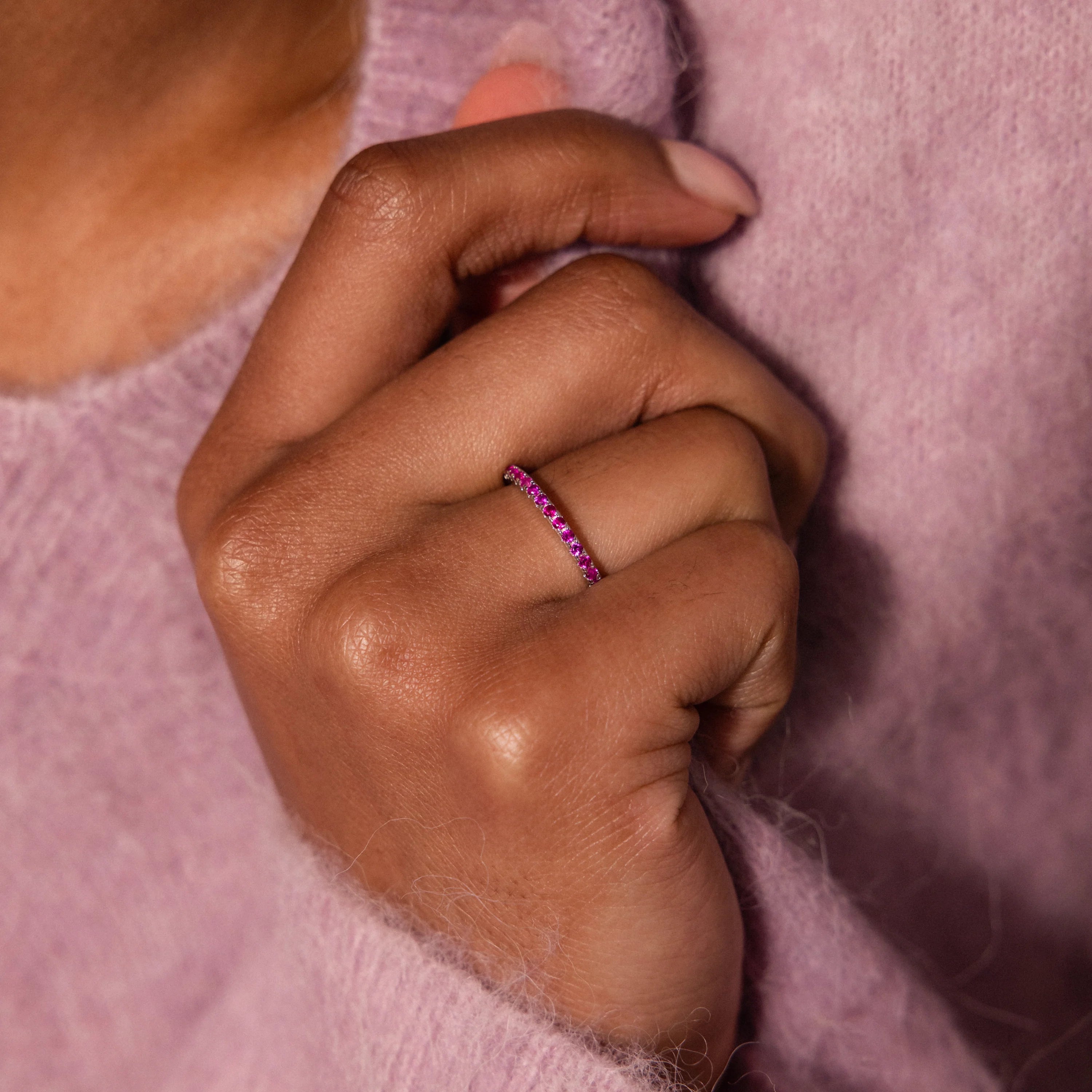 Endless Eternity Ruby Ring Silver 18K Gold Plated