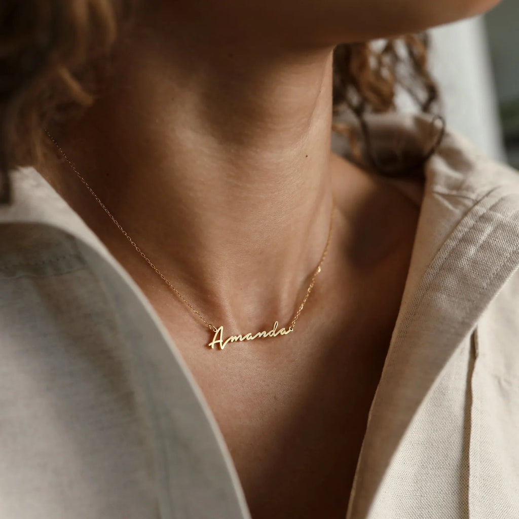 Summer Name Necklace Silver 18K Gold Plated