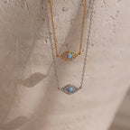 Opal Eye Necklace Silver 18K Gold Plated