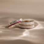 Ribbed Opal Stack Ring Silver 18K Gold Plated