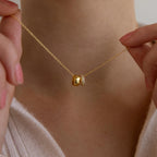 Pave Duo Circle Necklace Silver 18K Gold Plated