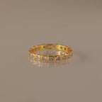 Eternity Bezel Alexandrite Ring Silver 18K Gold Plated