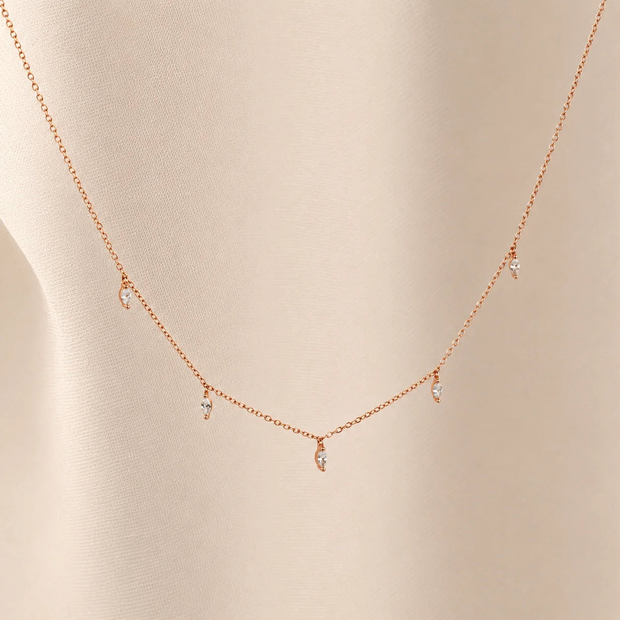 Marquise Station Necklace