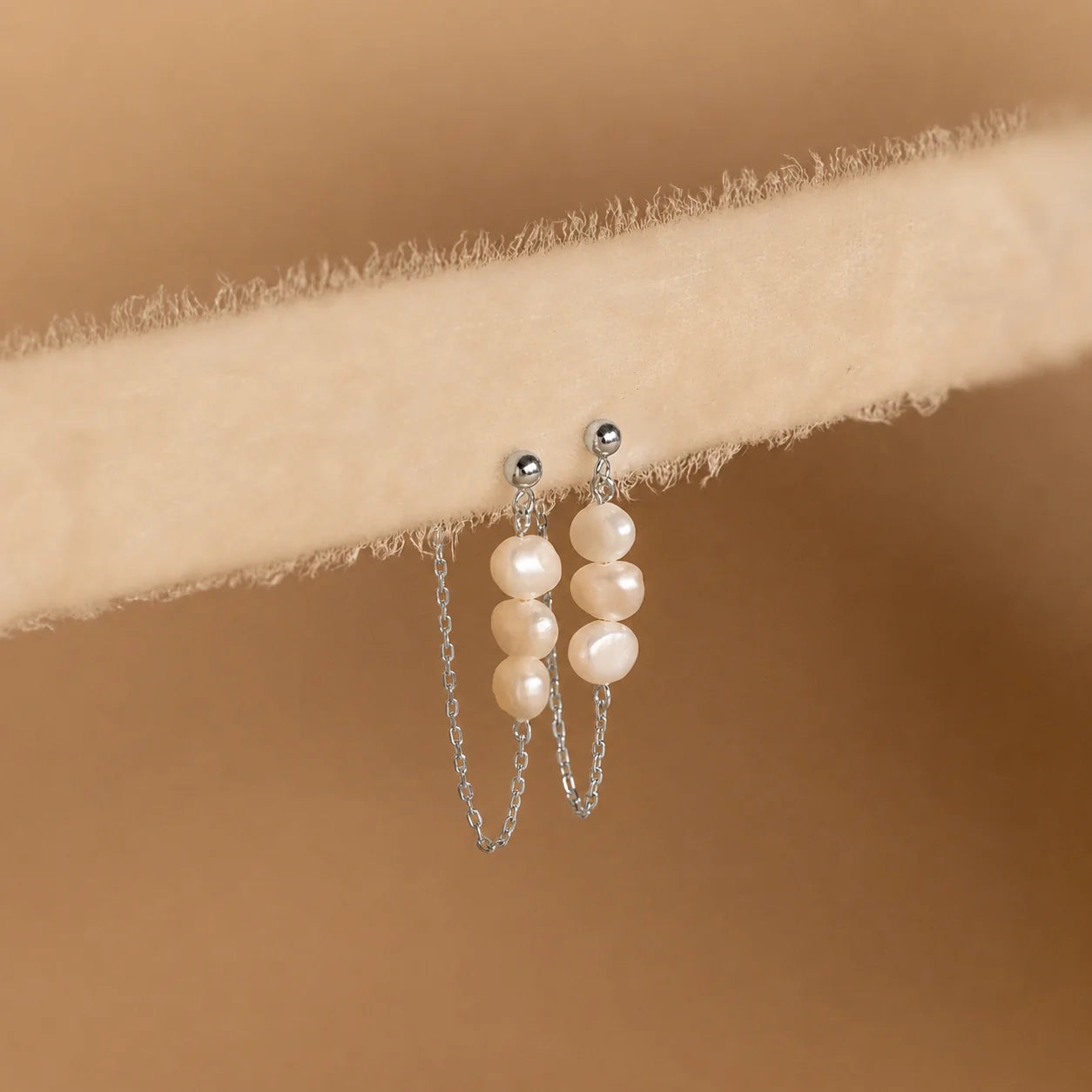 Triple Pearl Drop Earrings