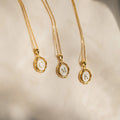 White Enamel Pendant Necklace Silver 18K Gold Plated