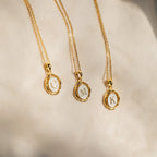 White Enamel Pendant Necklace Silver 18K Gold Plated