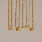 Dainty Bubble Letter Necklace  Silver 18K Gold Plated