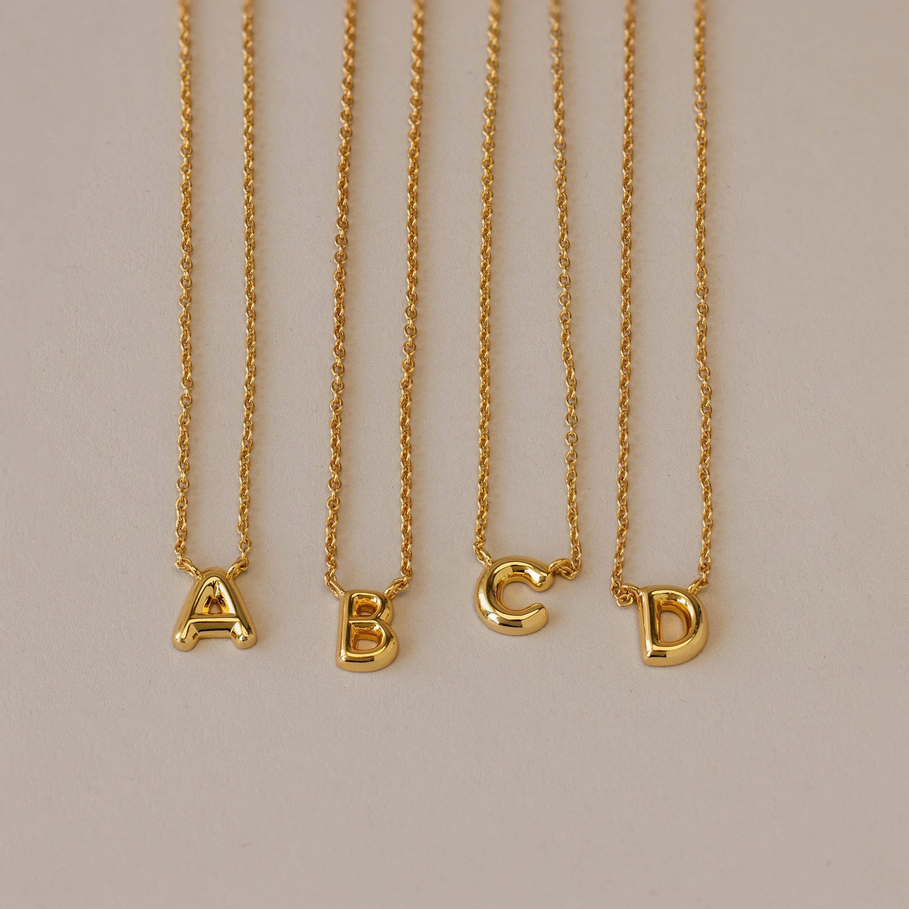 Dainty Bubble Letter Necklace  Silver 18K Gold Plated