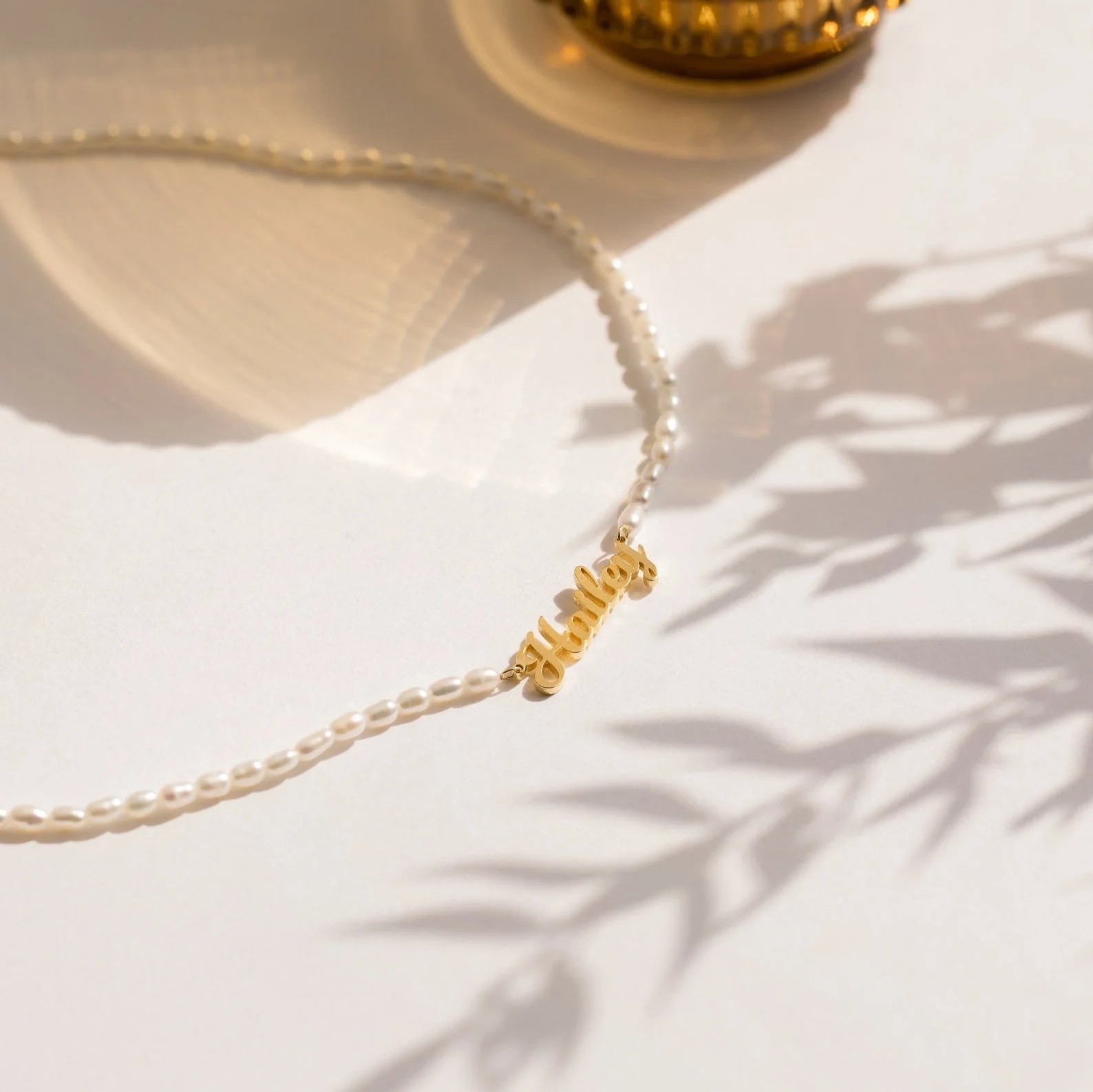 Mellow Pearl Name Necklace Silver 18K Gold Plated