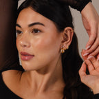 Diamond Duo Pave Dome Studs Silver 18K Gold Plated