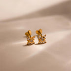 Starburst Flat Back Studs Silver 18K Gold Plated