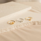 Pet Initial Ring Silver 18K Gold Plated