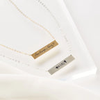 Handwriting Bar Necklace Silver 18K Gold Plated