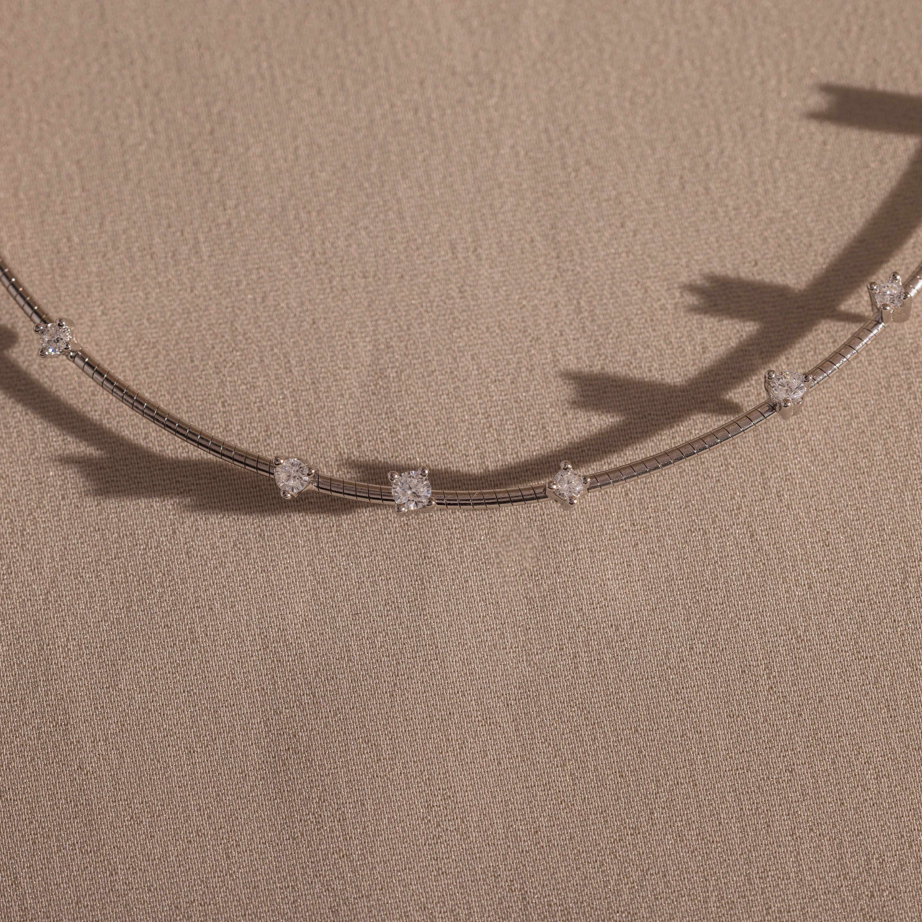 Sprinkle Diamond Necklace Silver 18K Gold Plated