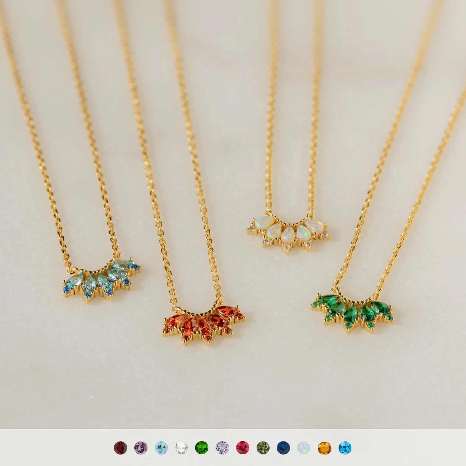 Personalized Marquise Birthstone Necklace