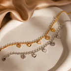 Heart Charm Bracelet Silver 18K Gold Plated