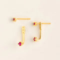 Ruby Ear Jackets Silver 18K Gold Plated