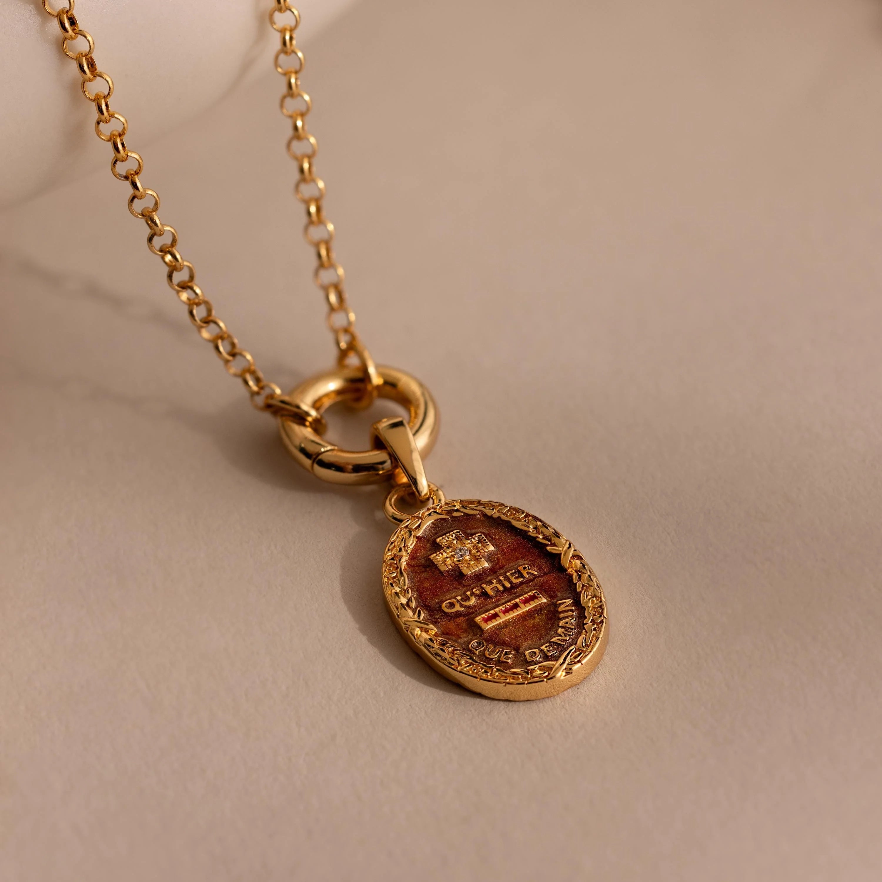 Love Poem Pendant Necklace Silver 18K Gold Plated