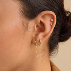 Marquise Diamond Drop Earrings Silver 18K Gold Plated