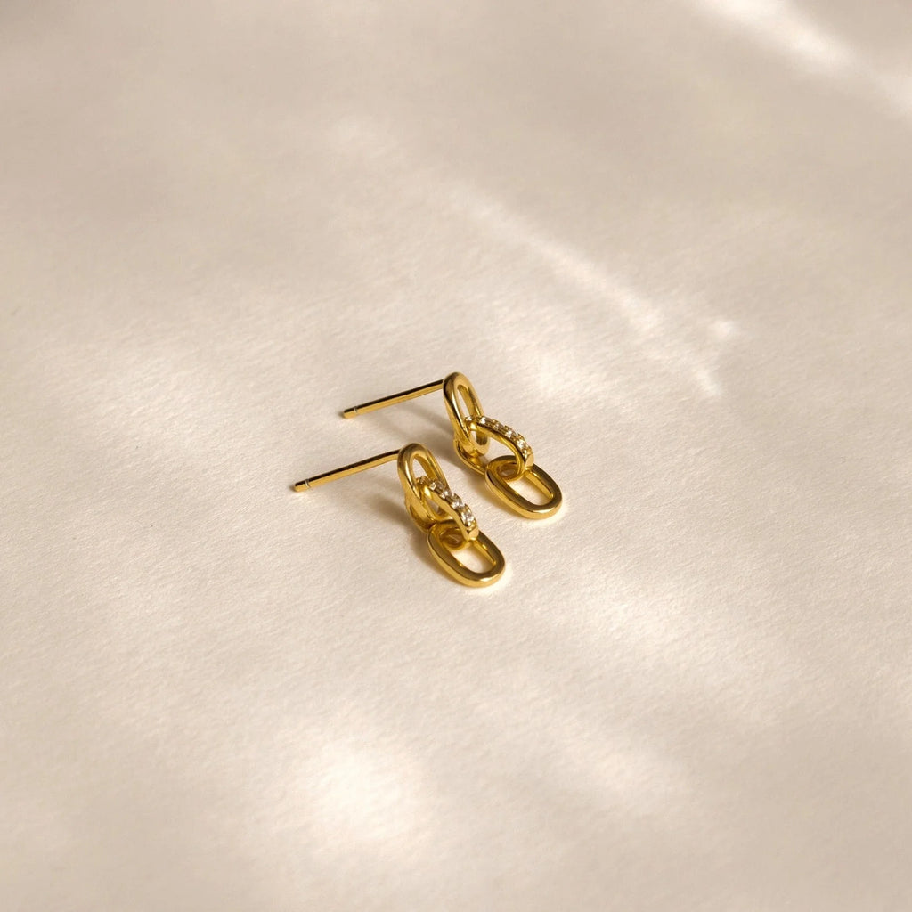 Glamorous Links: Amia Pave Link Earrings