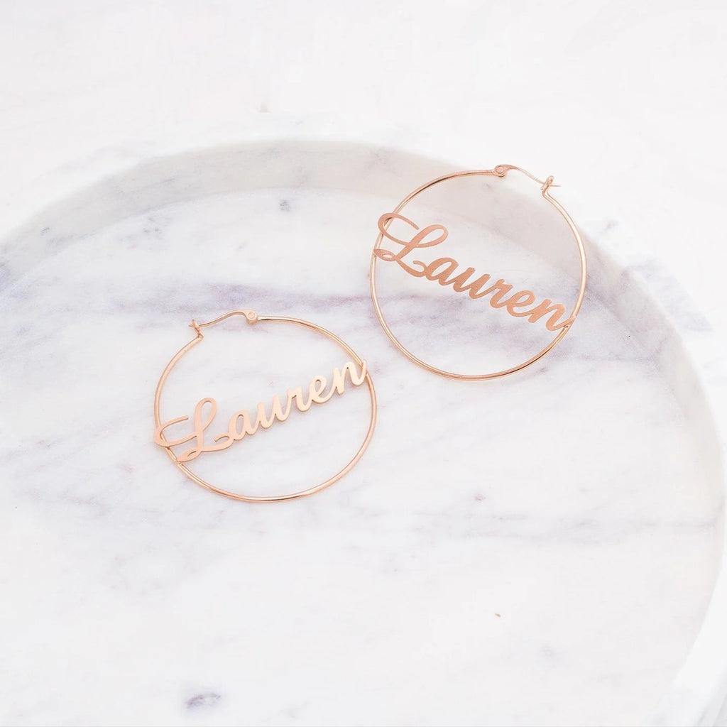 Name Hoop Earrings
