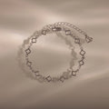 Clover Station Bracelet Silver 18K Gold Plated