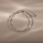 Clover Station Bracelet Silver 18K Gold Plated