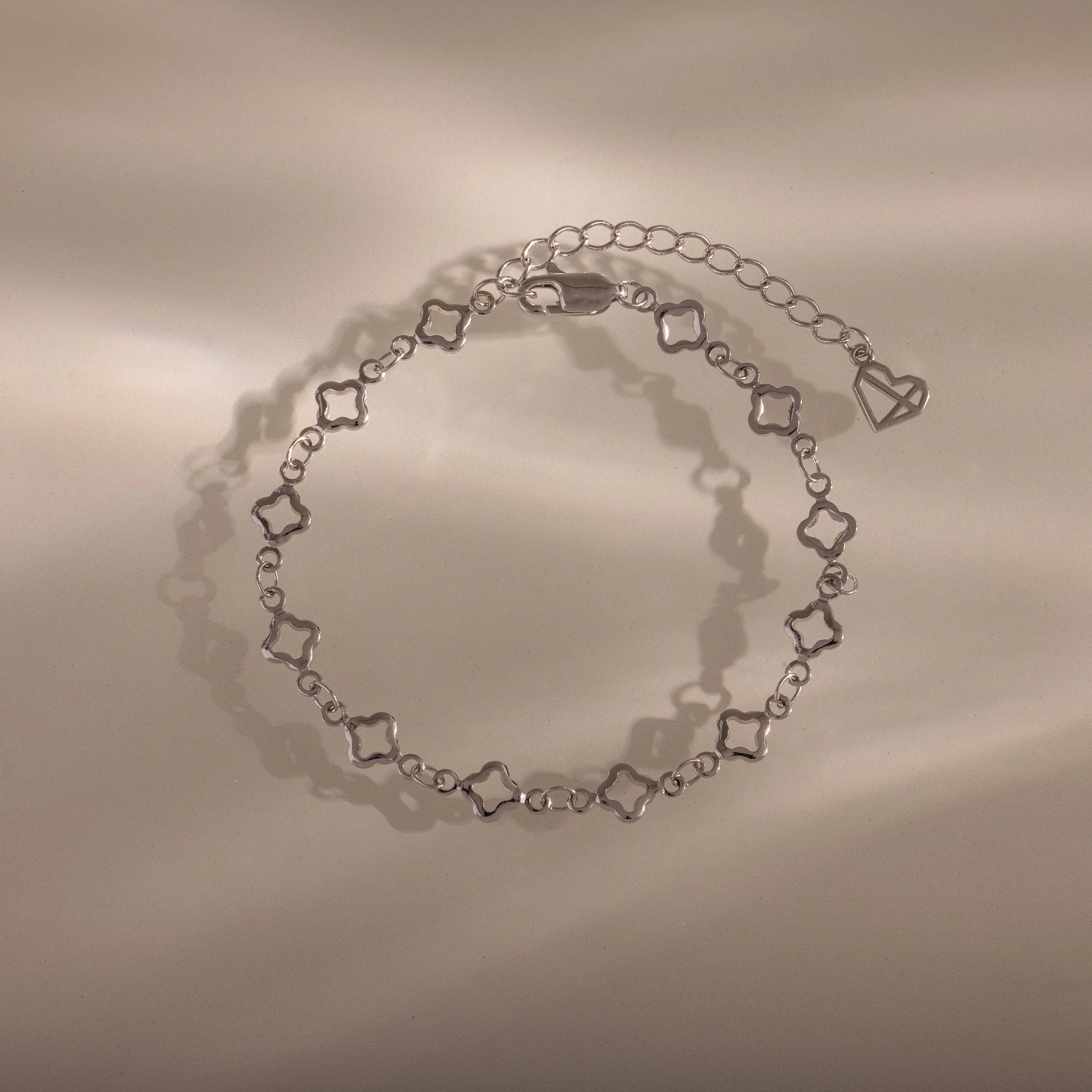 Clover Station Bracelet Silver 18K Gold Plated