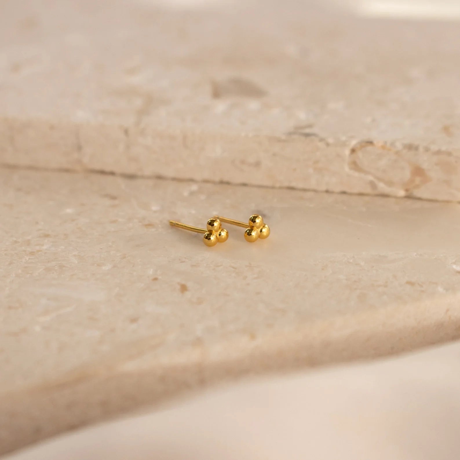 Trio Sphere Studs Silver 18K Gold Plated