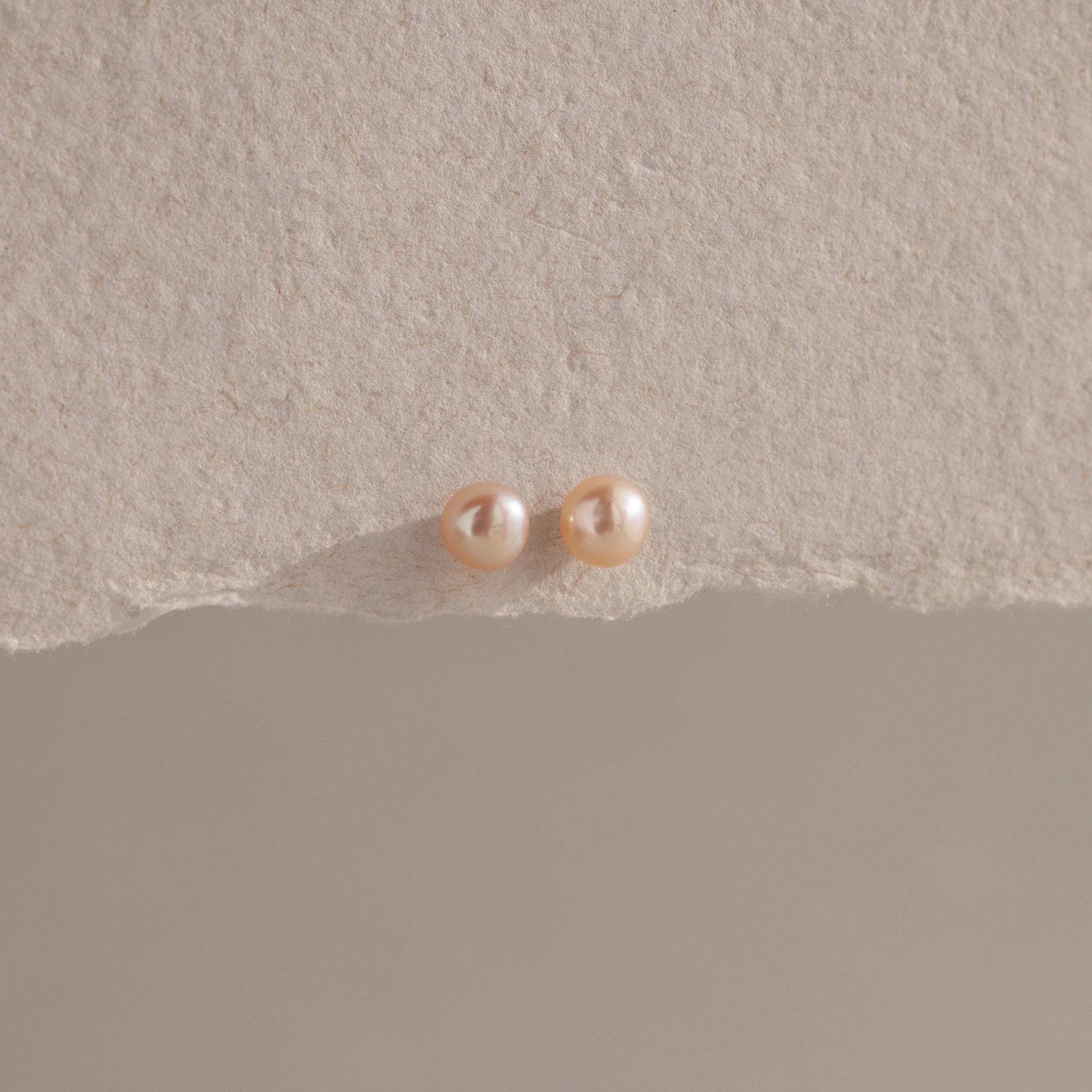 Pink Pearl Studs Silver 18K Gold Plated