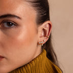 Diamond Raindrop Studs Silver 18K Gold Plated