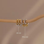 Mixed Metal Pave Hoops Silver 18K Gold Plated