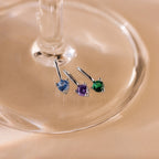 Dainty Amethyst Charm Silver 18K Gold Plated