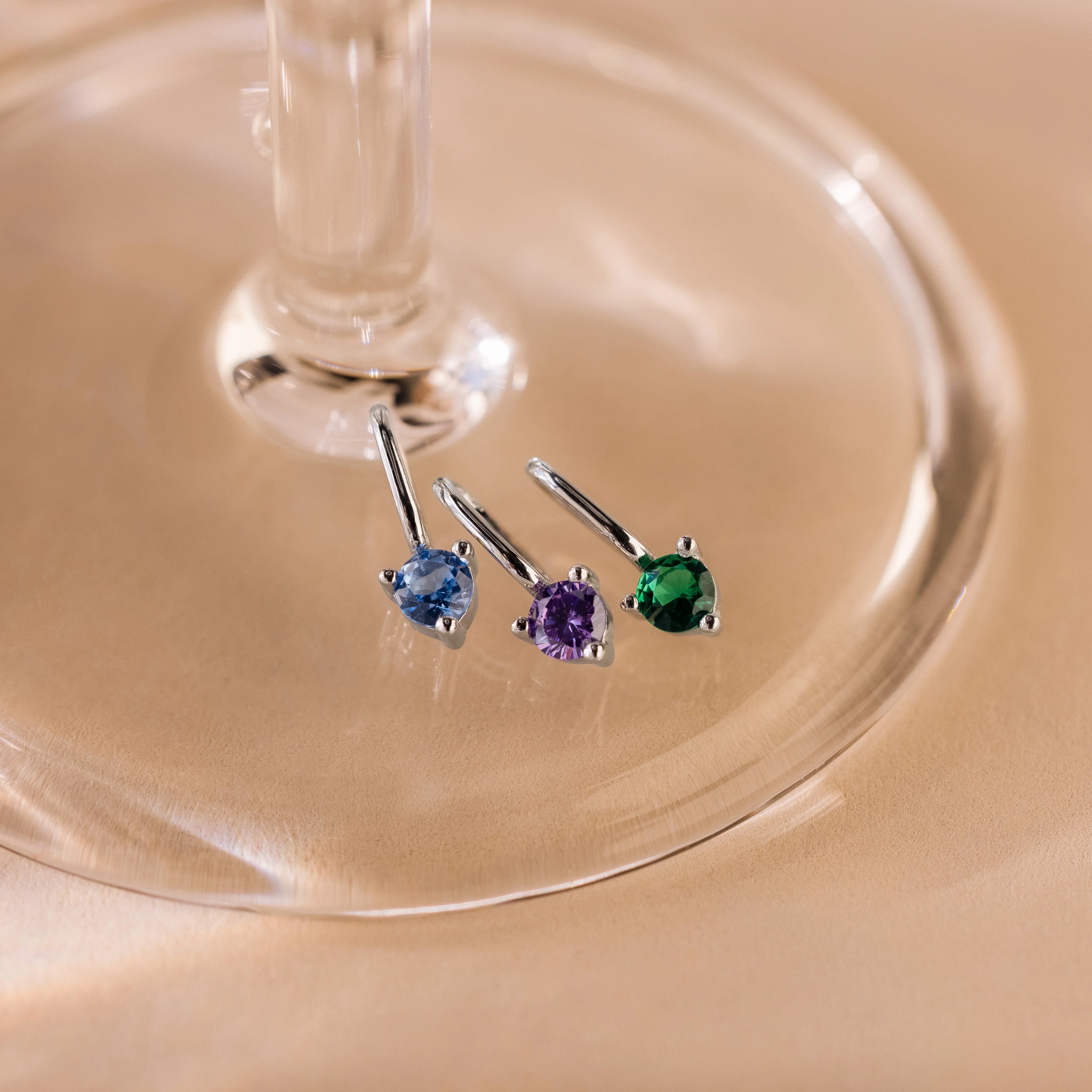 Dainty Amethyst Charm Silver 18K Gold Plated
