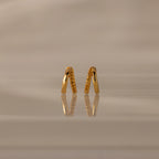 Amelia Duo Topaz Huggies Silver 18K Gold Plated