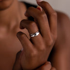 Duo Curve Ring Set Silver 18K Gold Plated