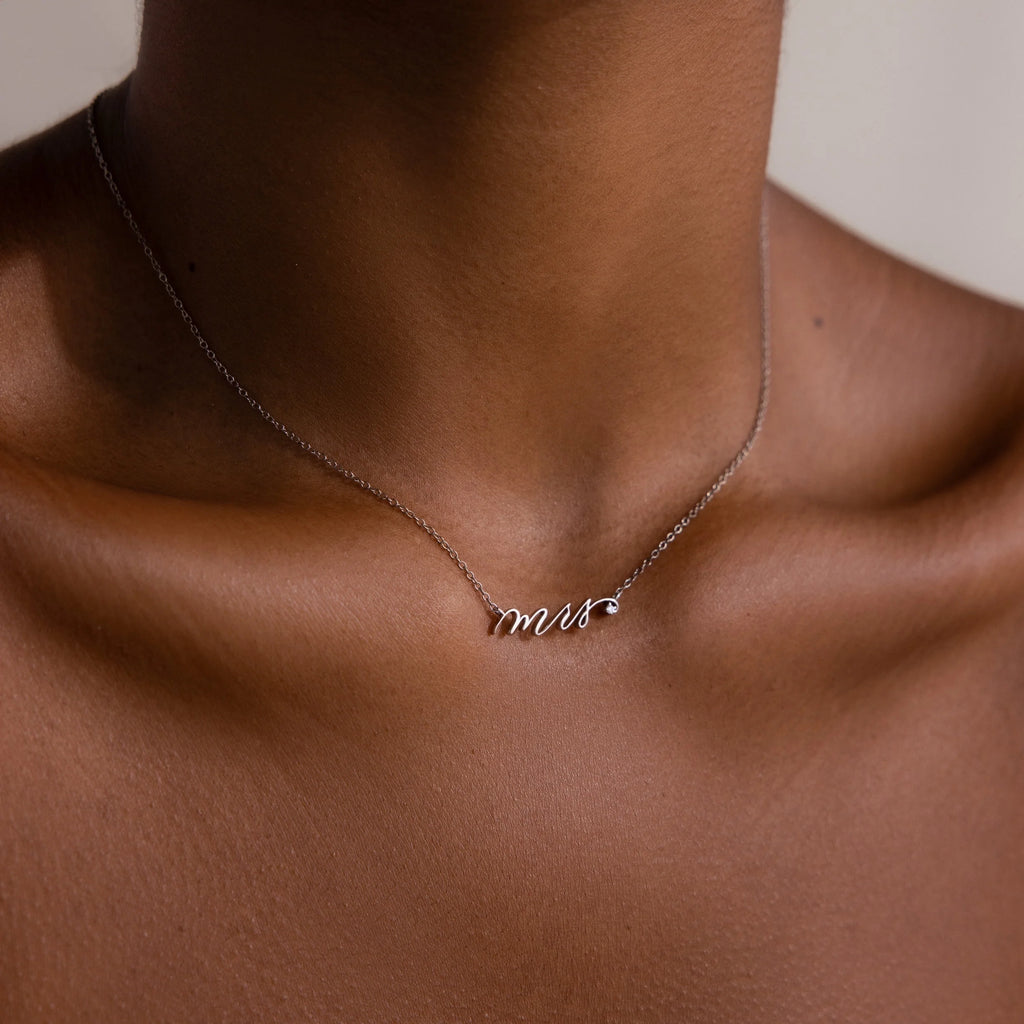 Mrs. Necklace Silver 18K Gold Plated