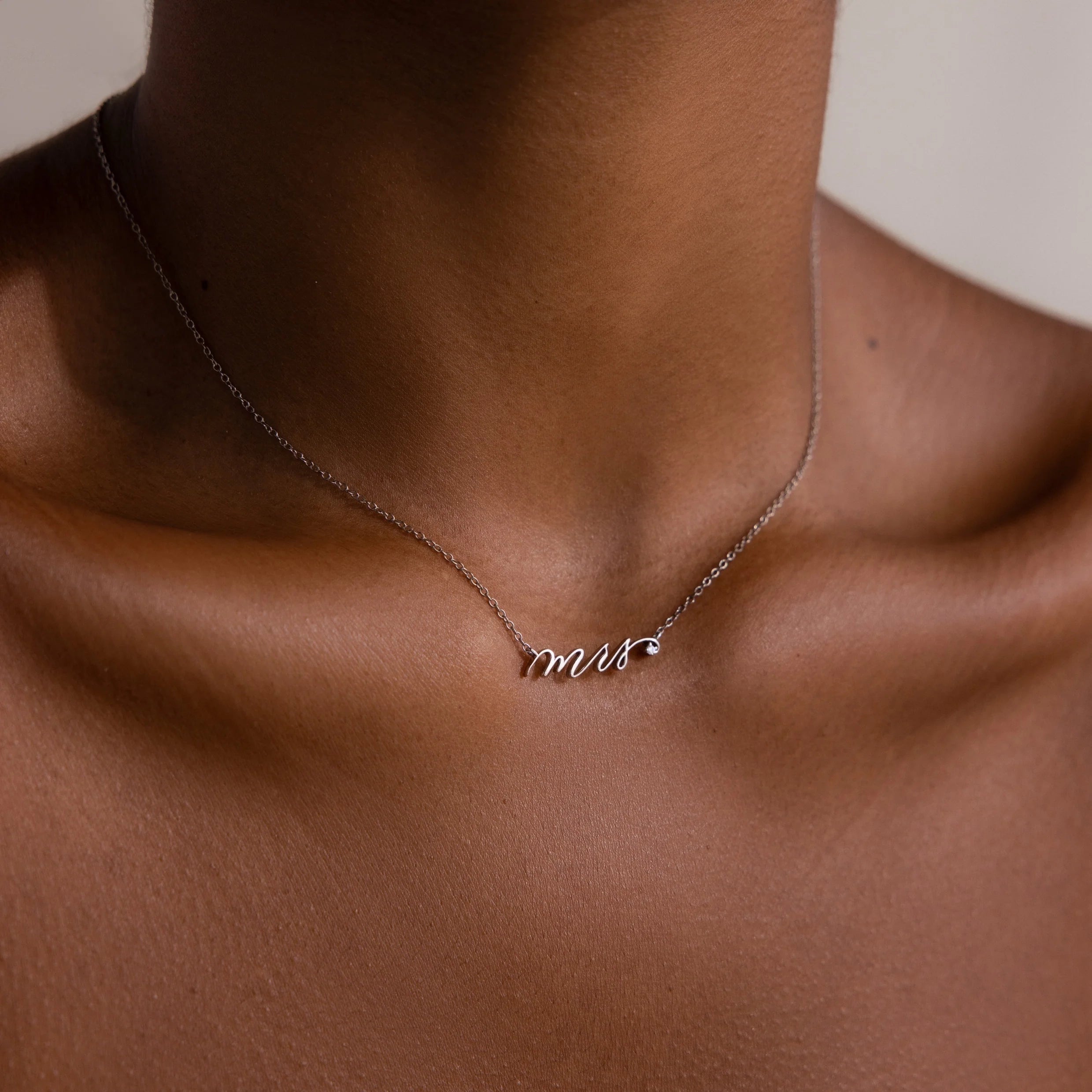 Mrs. Necklace Silver 18K Gold Plated