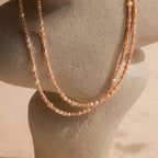 Blush Pearl Beaded Necklace Silver 18K Gold Plated