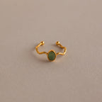 Open Sculpted Jade Ring Silver 18K Gold Plated