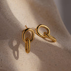 Twisted Link Earrings Silver 18K Gold Plated