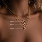 Rolo Circle Charm Necklace Silver 18K Gold Plated