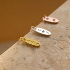 Old English Oval Tag Necklace Silver 18K Gold Plated