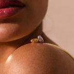 Sprinkle Diamond Dome Spacer Charm Silver 18K Gold Plated