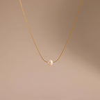 Pearl Dot Necklace  Silver 18K Gold Plated